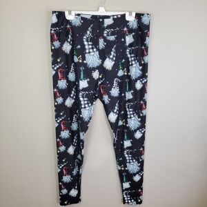 Dren Designs Buffalo Plaid  Gnomes Poly Spandex Ankle Leggings Extended‎ PS